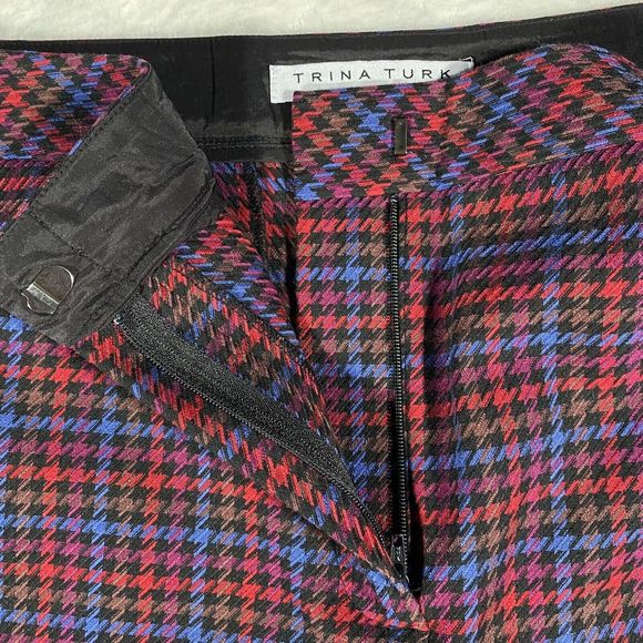 Trina Turk Willis 2 Pant Trousers Career Punk Plaid Stretch Women's Plus Sz 14 - Picture 5 of 10